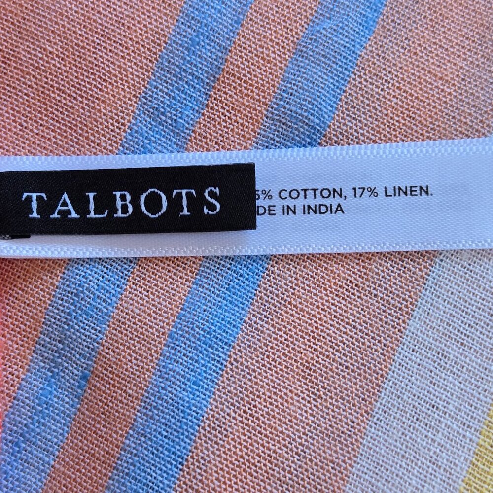 NWOT Talbots Linen Blend Summer Stripe Scarf - Picture 6 of 9